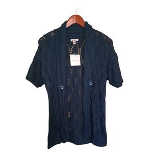 NWT Womens Croft & Barrow Sweater Cardigan Short Sleeve Size M